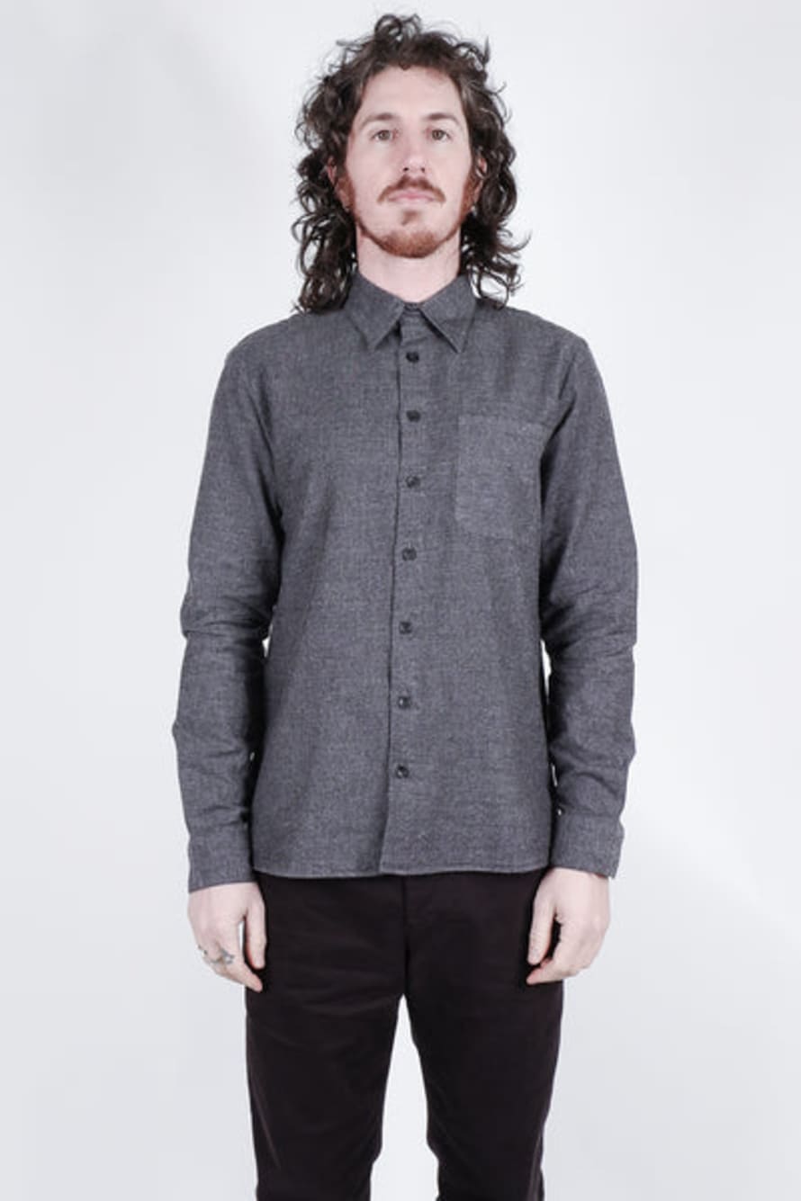 Hannes Roether Cotton/Wool Shirt Grey