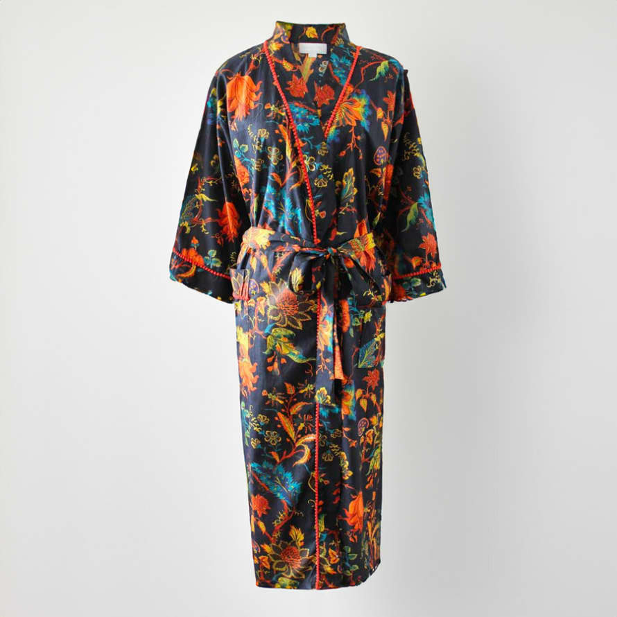 Powell Craft Floral Cotton Dressing Gown