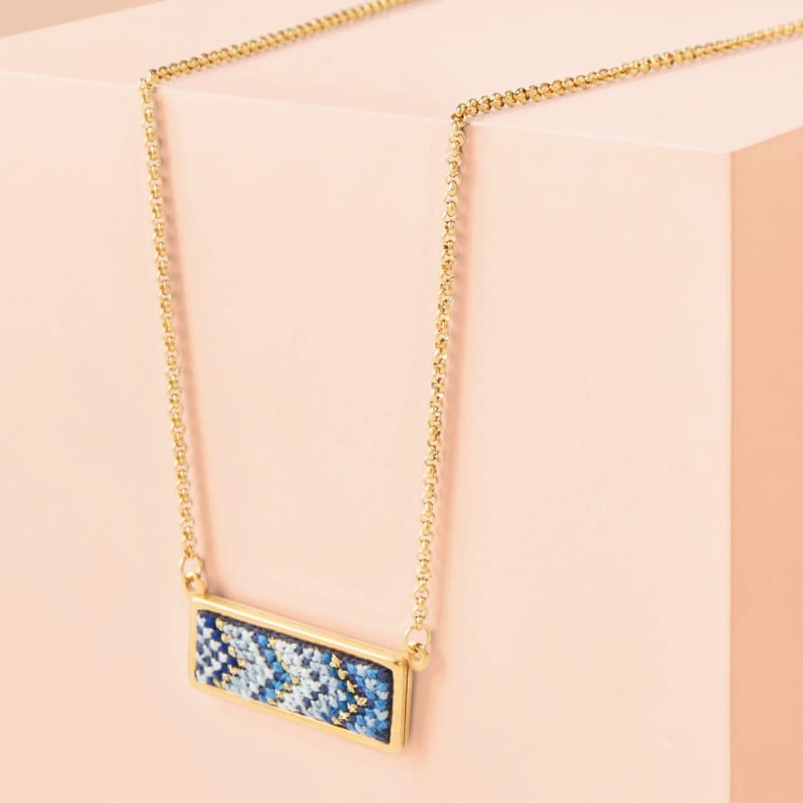 Earth Heir Beluga Gold Nuusum Necklace In Blue