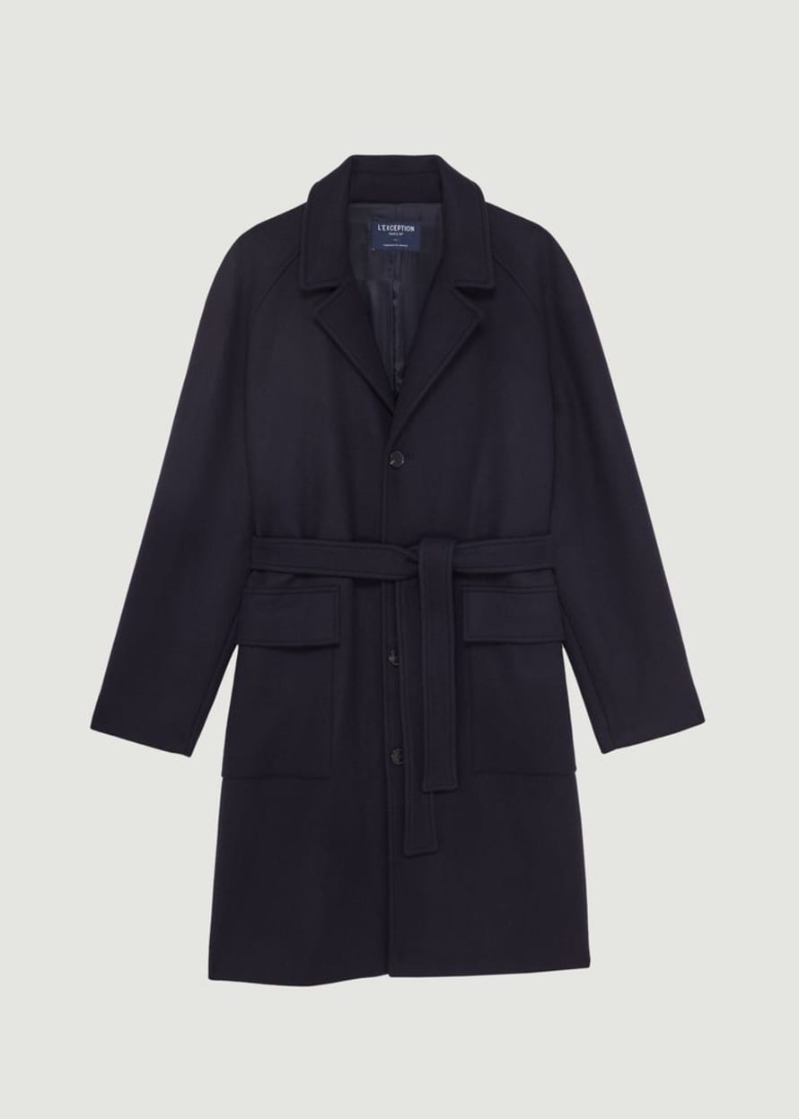 L’Exception Paris Straight Belted Overcoat Made In France