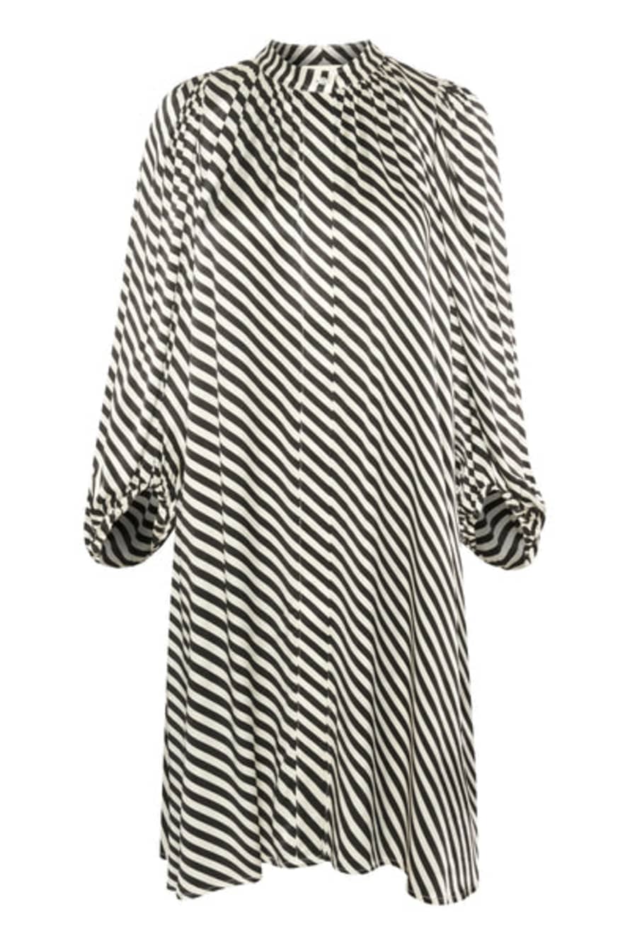 Soaked in Luxury  Soho Dress In Black & White Diagonal Stripe
