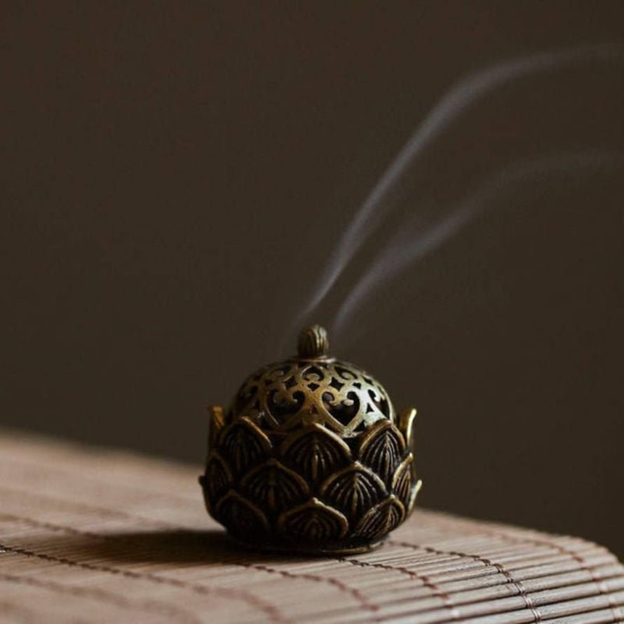 Gohobi Lotus Brass Incense Bowl/holder