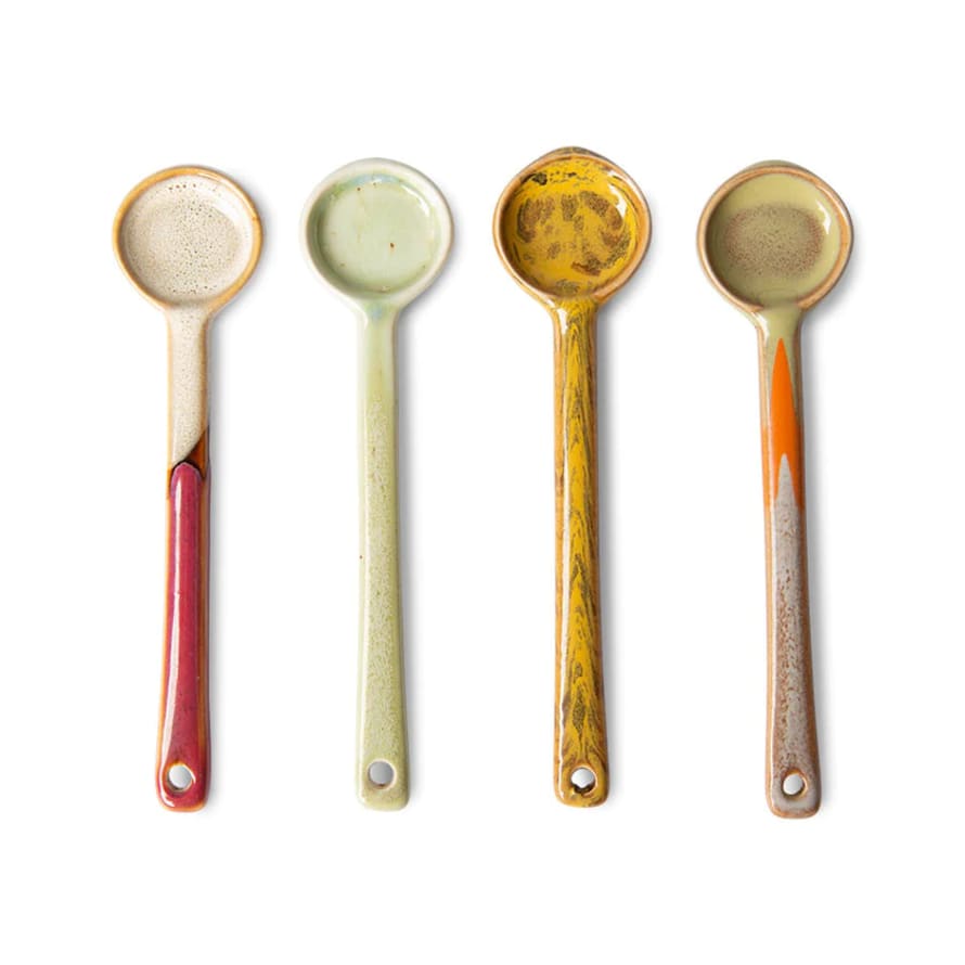 HK Living 8 Spoons M, scorpius (2 sets with 4 different colors), 70s ceramics