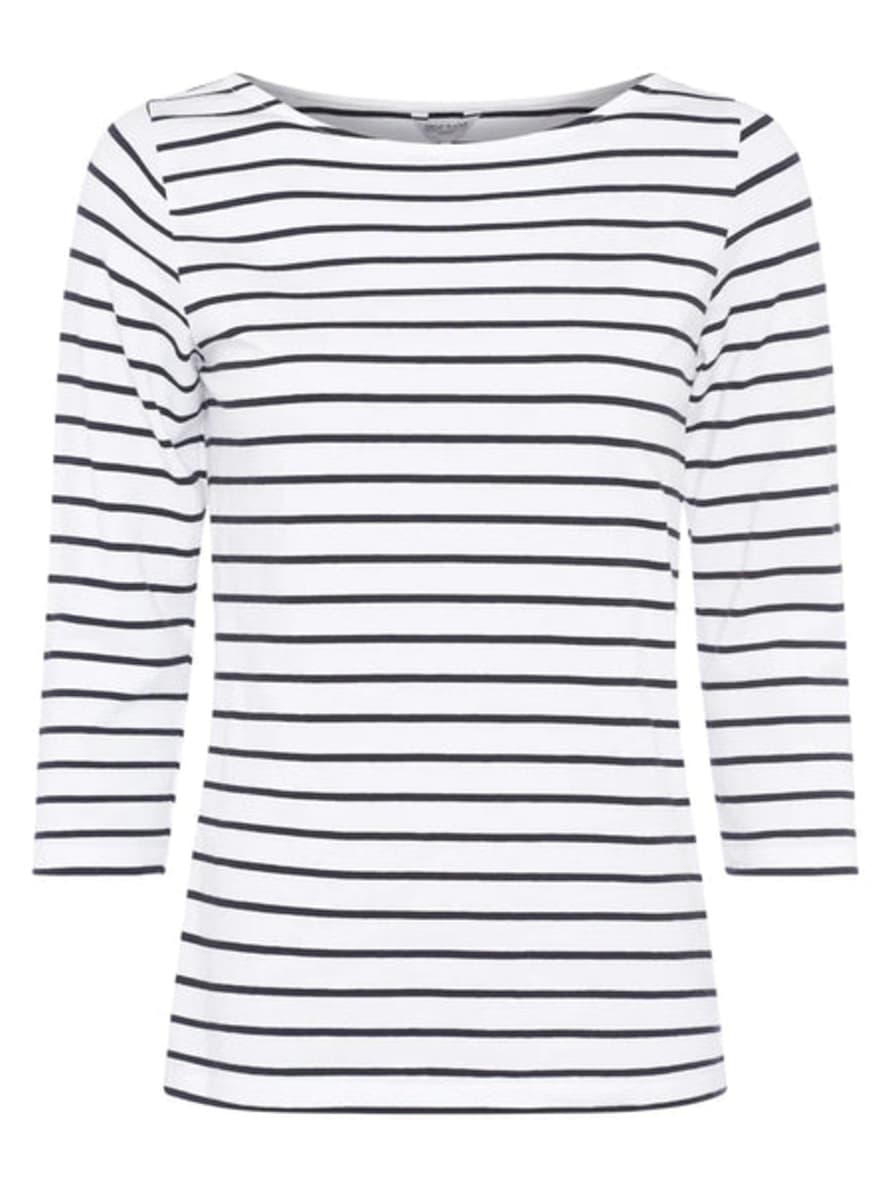 Great Plains Essential Jersey Top Optic Black/white Organic Cotton