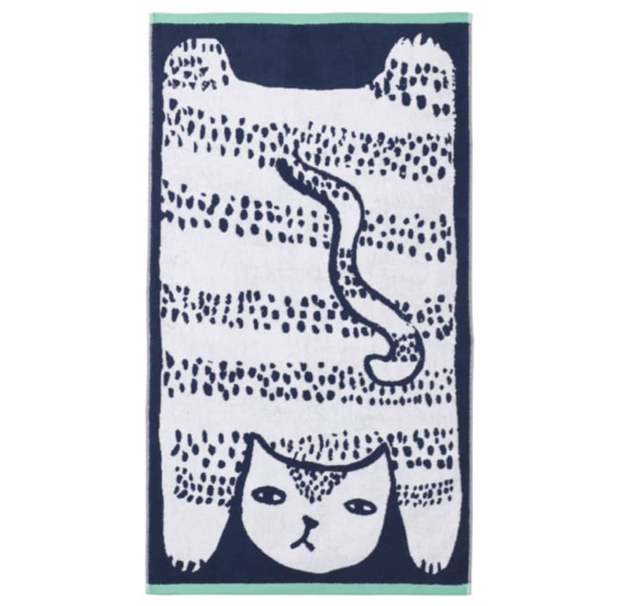Donna Wilson Cat Bath Sheet Towel 100 x 150 cm
