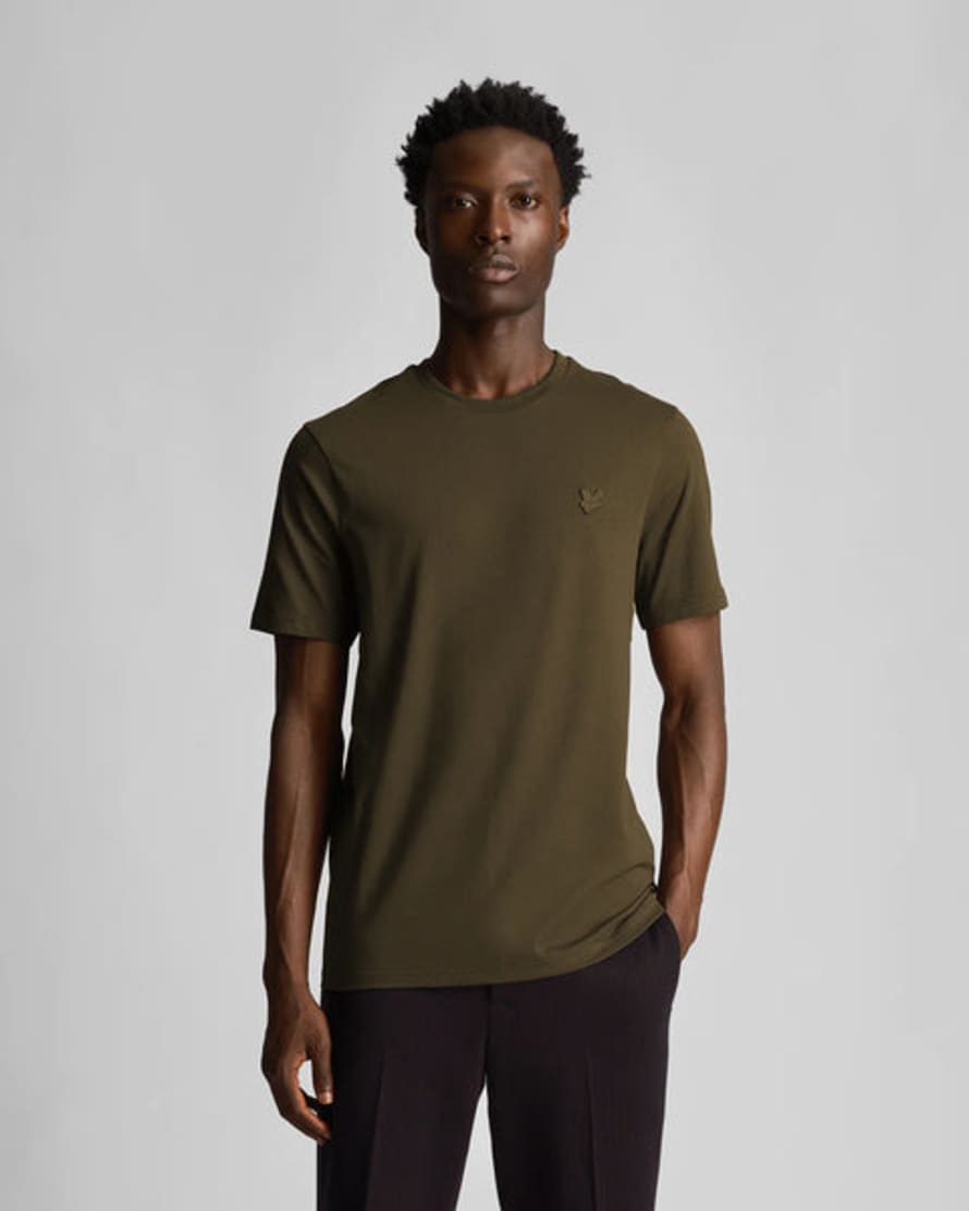 Lyle and Scott Tonal Eagle T-shirt In Olive