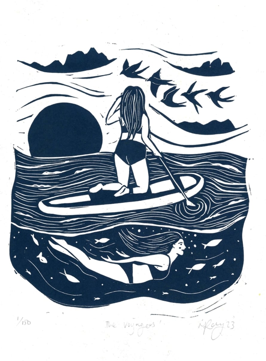 Prints by the Bay The Voyagers Limited Edition Lino Print