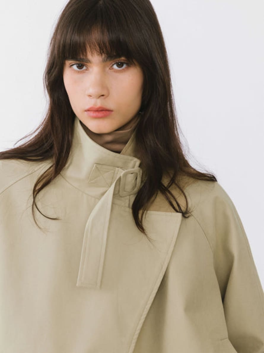 Marram Trading  Overlay Cropped Trench Coat