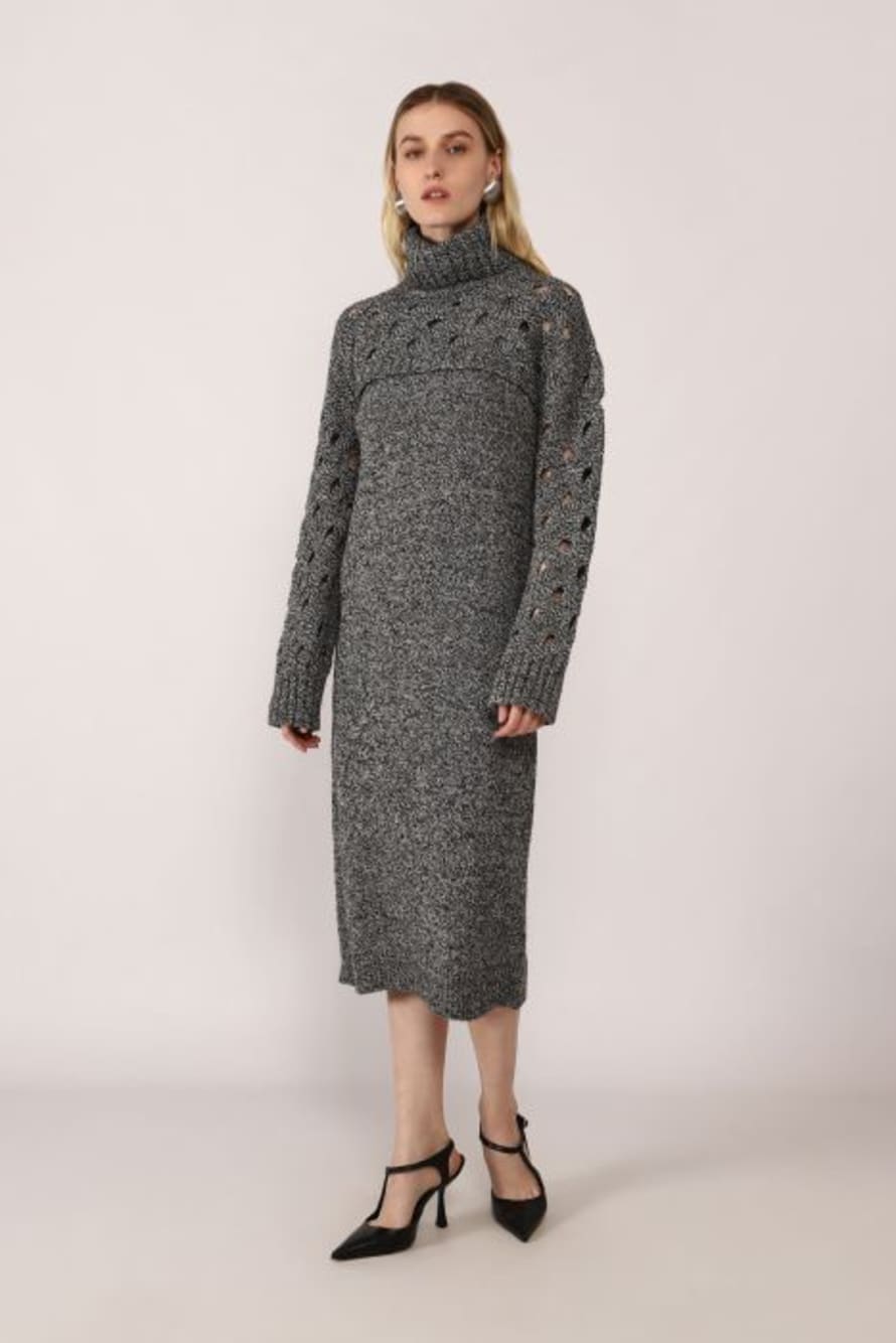 Dixie Dixie Layered Knit Roll Neck Dress