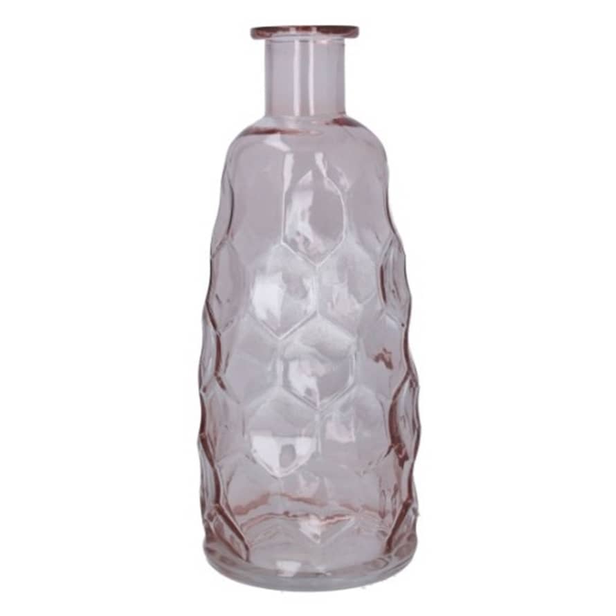 Gisela Graham Pink Glass Honeycomb Tall Vase