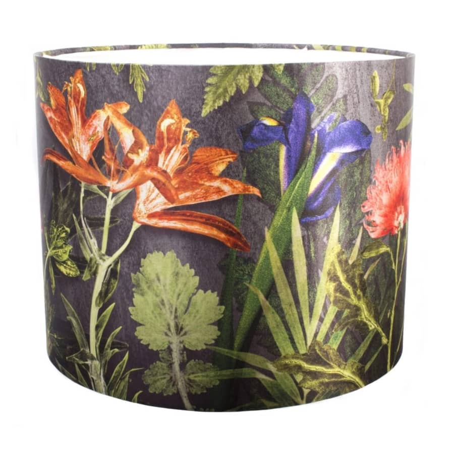 Gillian Arnold Midnight Bloom Lampshade - 40cm Orange and Pink (Lamp Base Fitting)