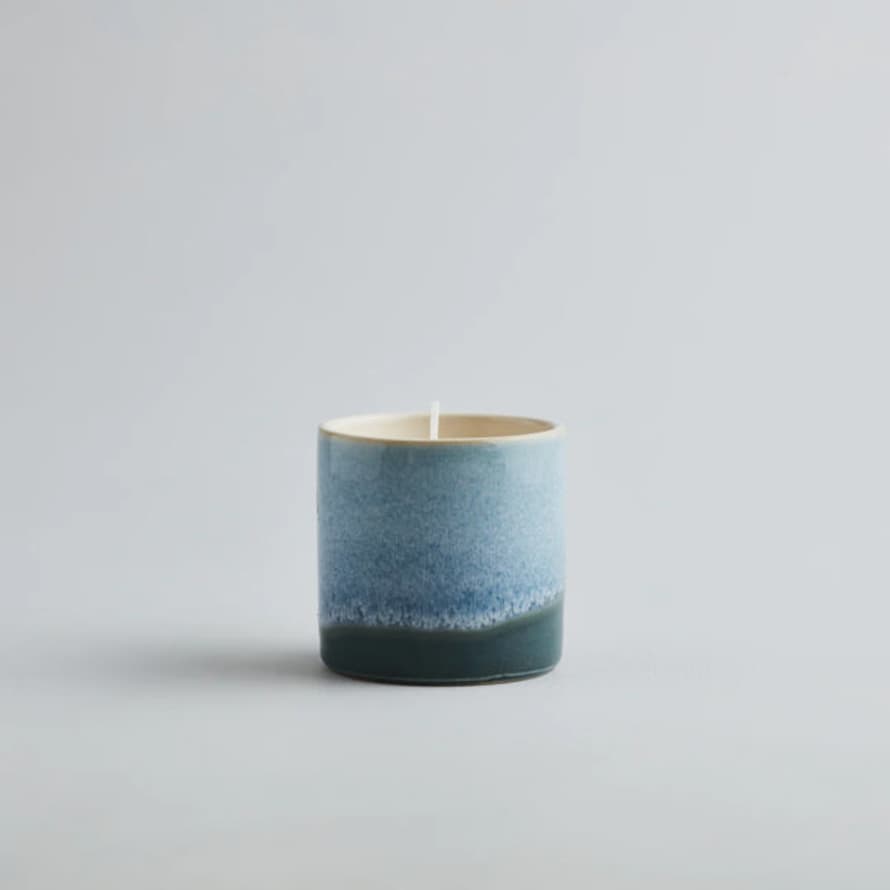 St Eval Candle Company Fig Tree Candle In Blue Sea & Shore Ceramic Pot