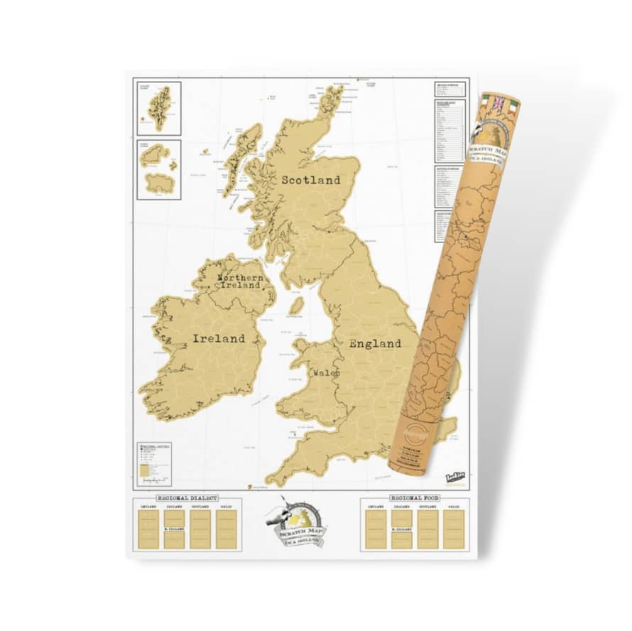 Luckies Of London Luxury Scratch Map UK and Ireland