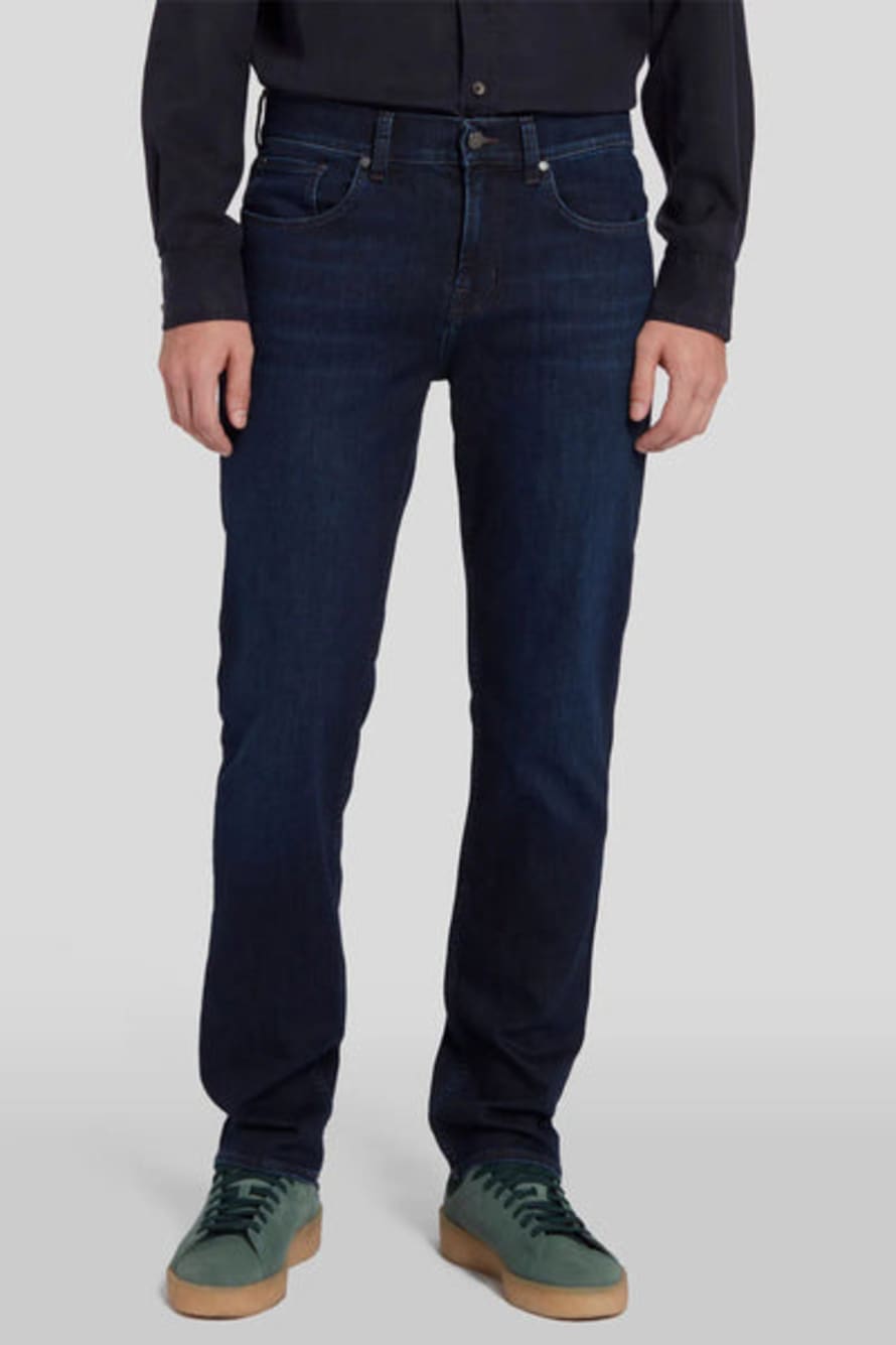 7 For All Mankind  Slimmy Luxe Performance Jeans In Dark Blue Rotation Wash Jsmsb800ar