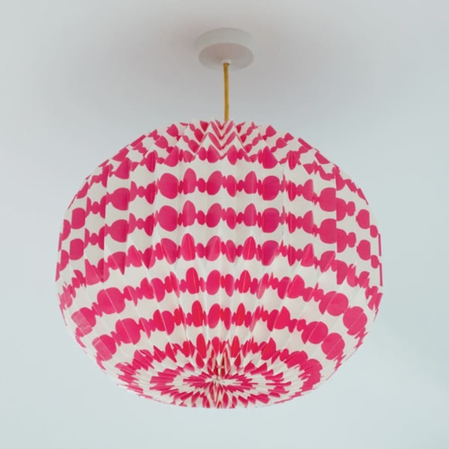 AARVEN Origami Paper Lightshade "Globe"-Pink Beads