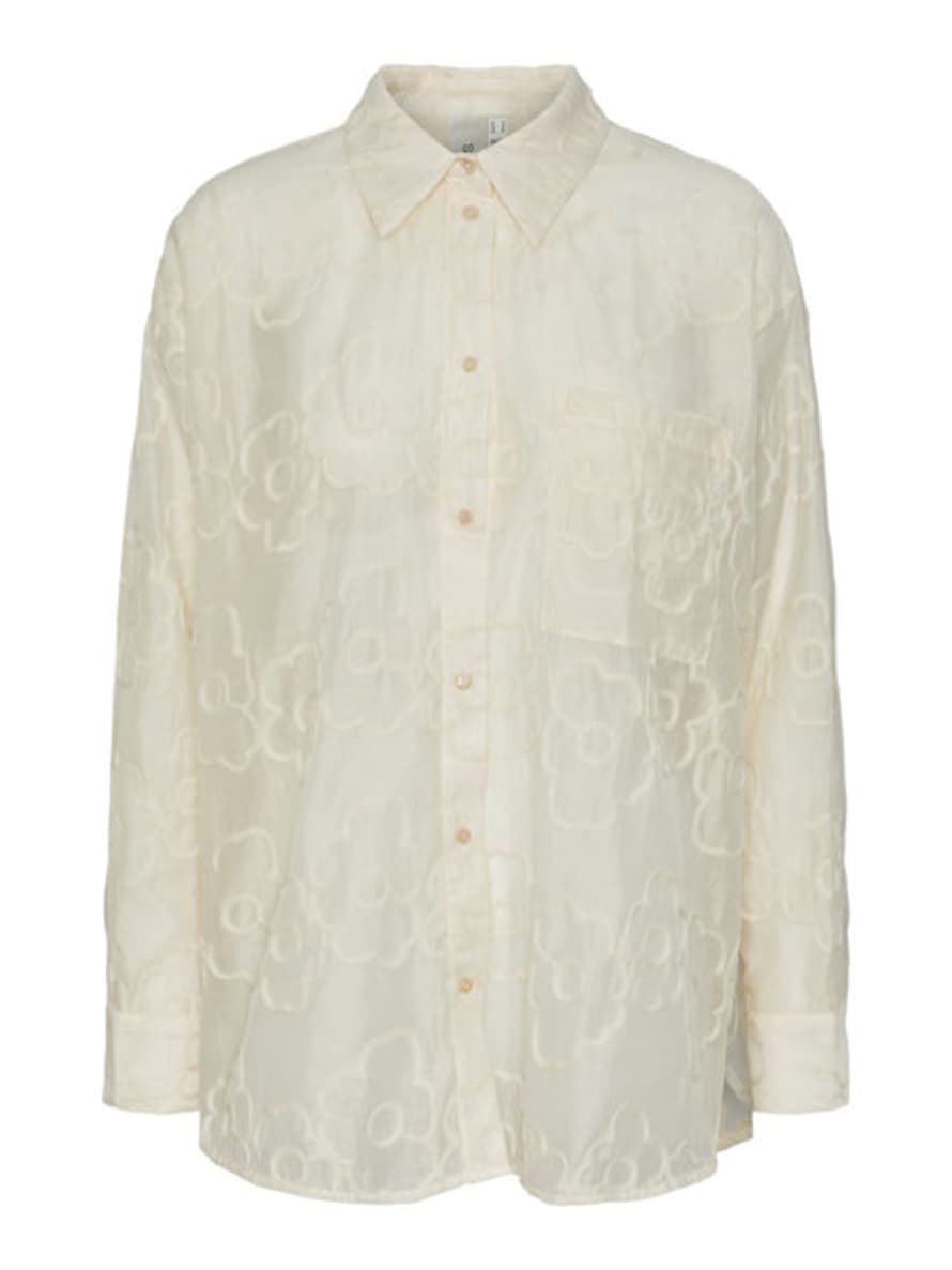 Y.A.S Florina Oversized Shirt In Cream