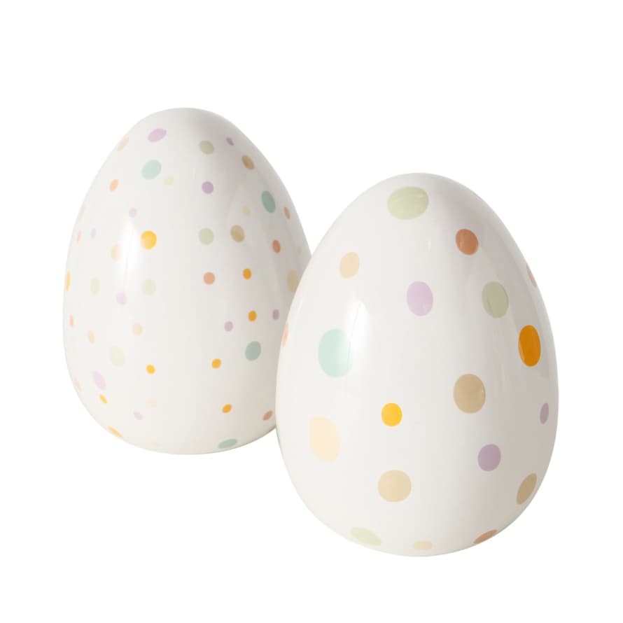 &Quirky Dotty Ceramic Easter Egg Ornament : Mini Dots or Dots