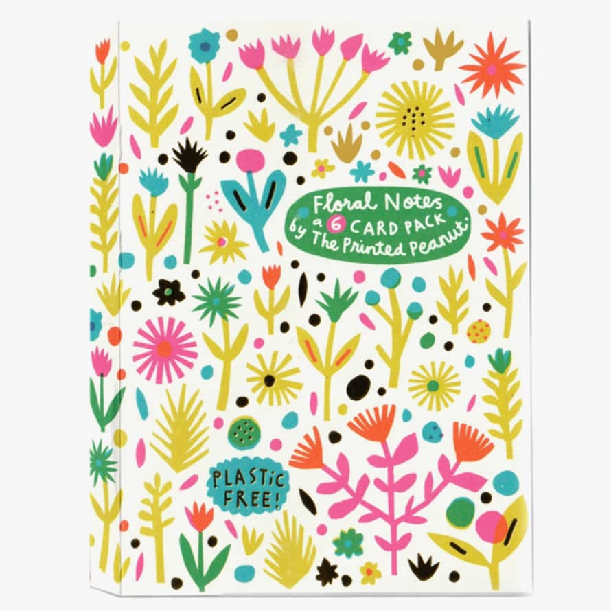 The Printed Peanut Floral Notes 6 Card Pack