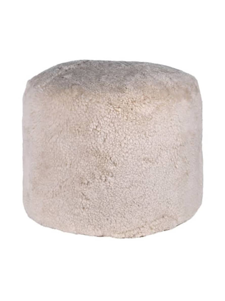 lilliandaph Round Cream Sheepskin Pouffe