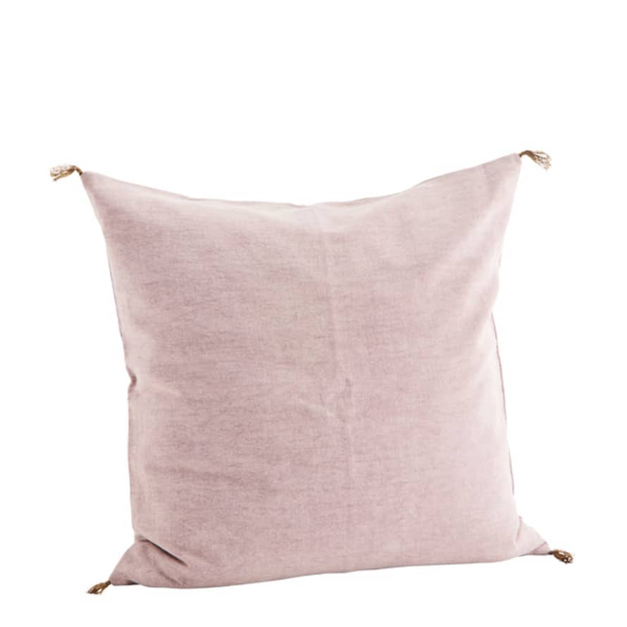 Madam Stoltz Washed Cotton Cushion In Dusty Rose