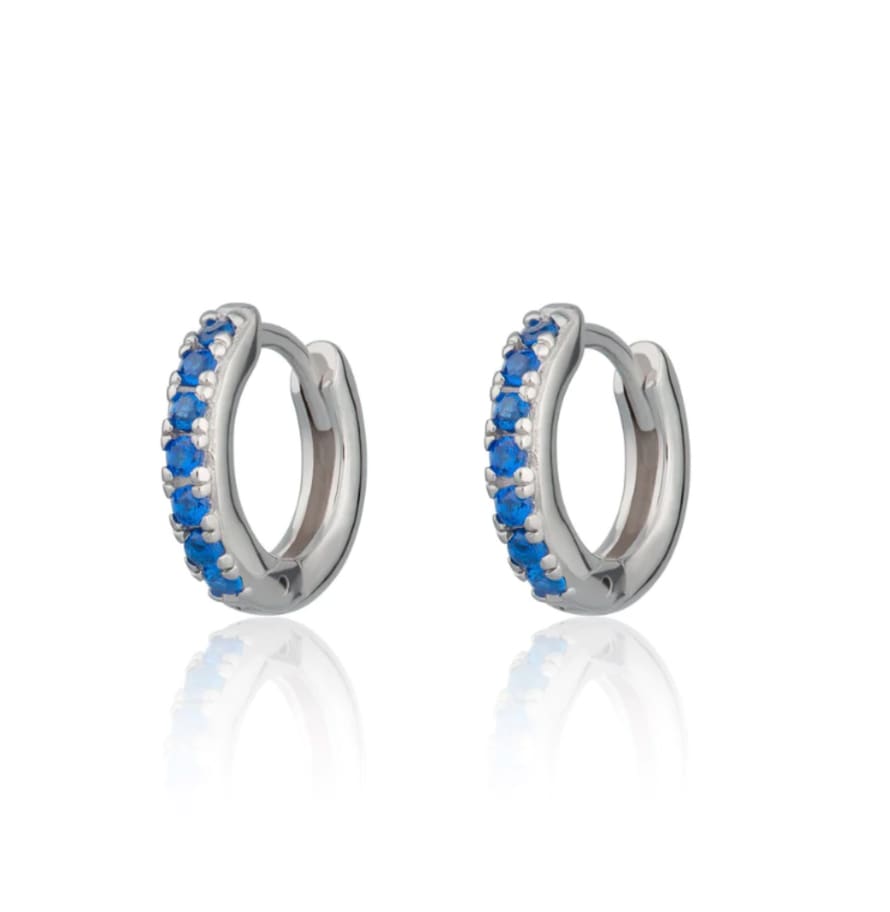 Scream Pretty  Huggie Earrings With Blue Stones