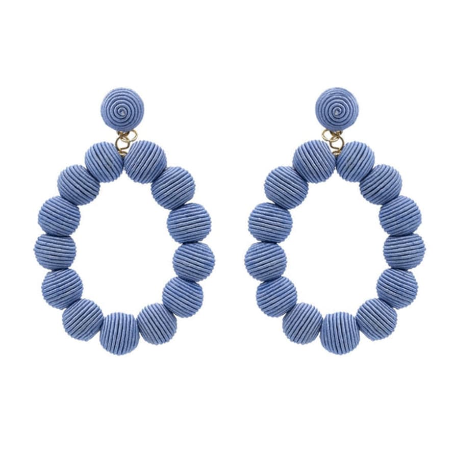 Narratives The Agency French Lilac Blue Woven Ball Oval Earrings