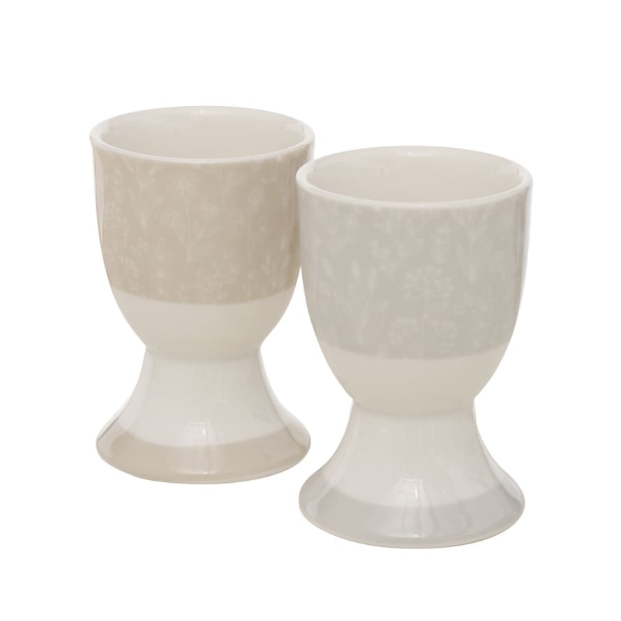 &Quirky Flower Design Egg Cup : Grey or Beige