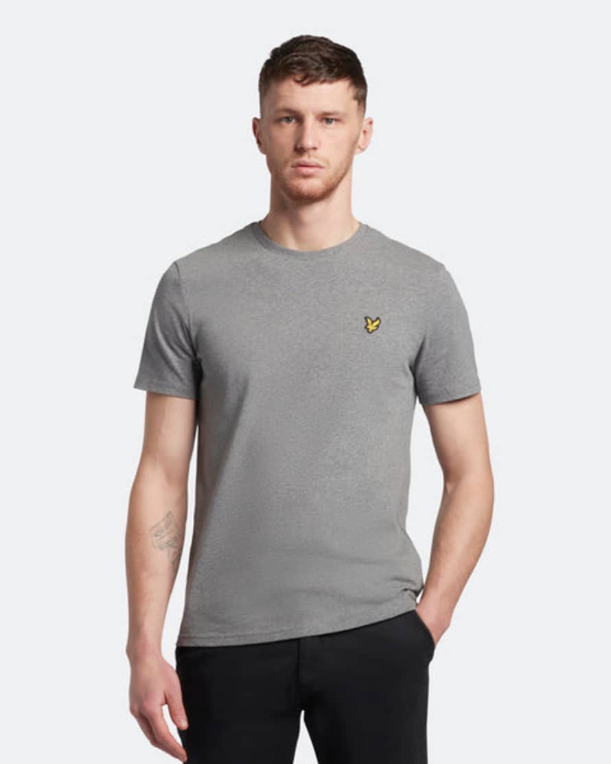 Lyle and Scott Ts400vog Plain T Shirt In Mid Grey Marl