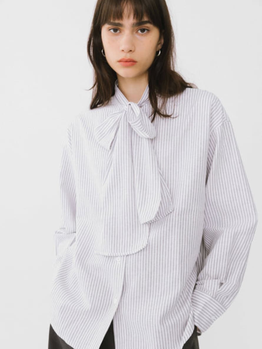 Cubic - Stripe Shirt With Bow