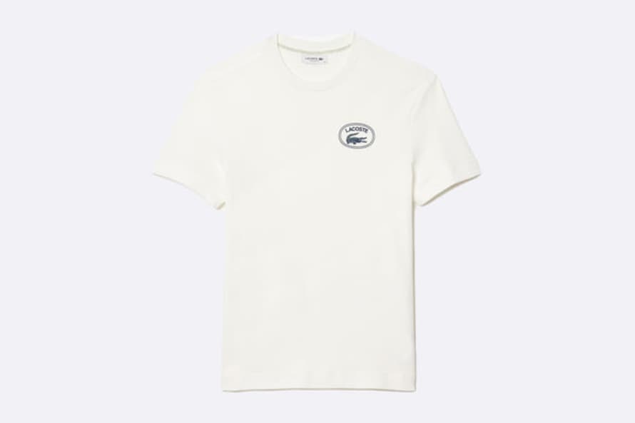 Lacoste Wmns Regular Fit Signature Print T-shirt White