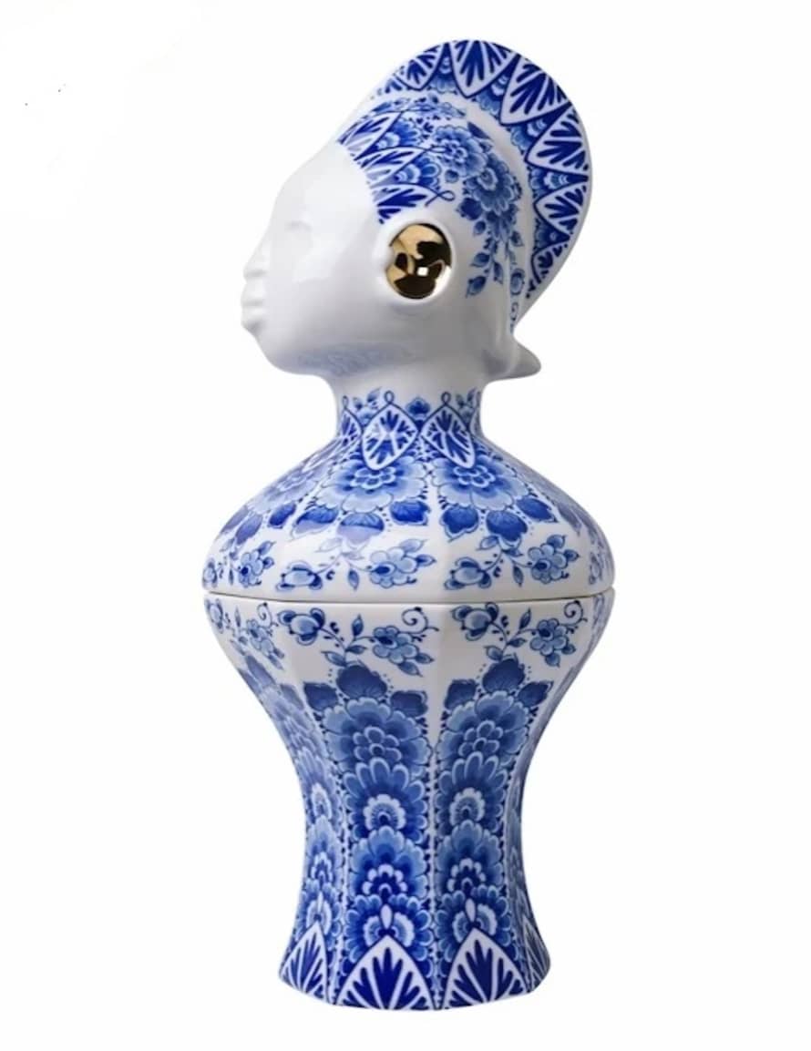 Heinen Delfts Blauw Kabra Blue Vase with Lid