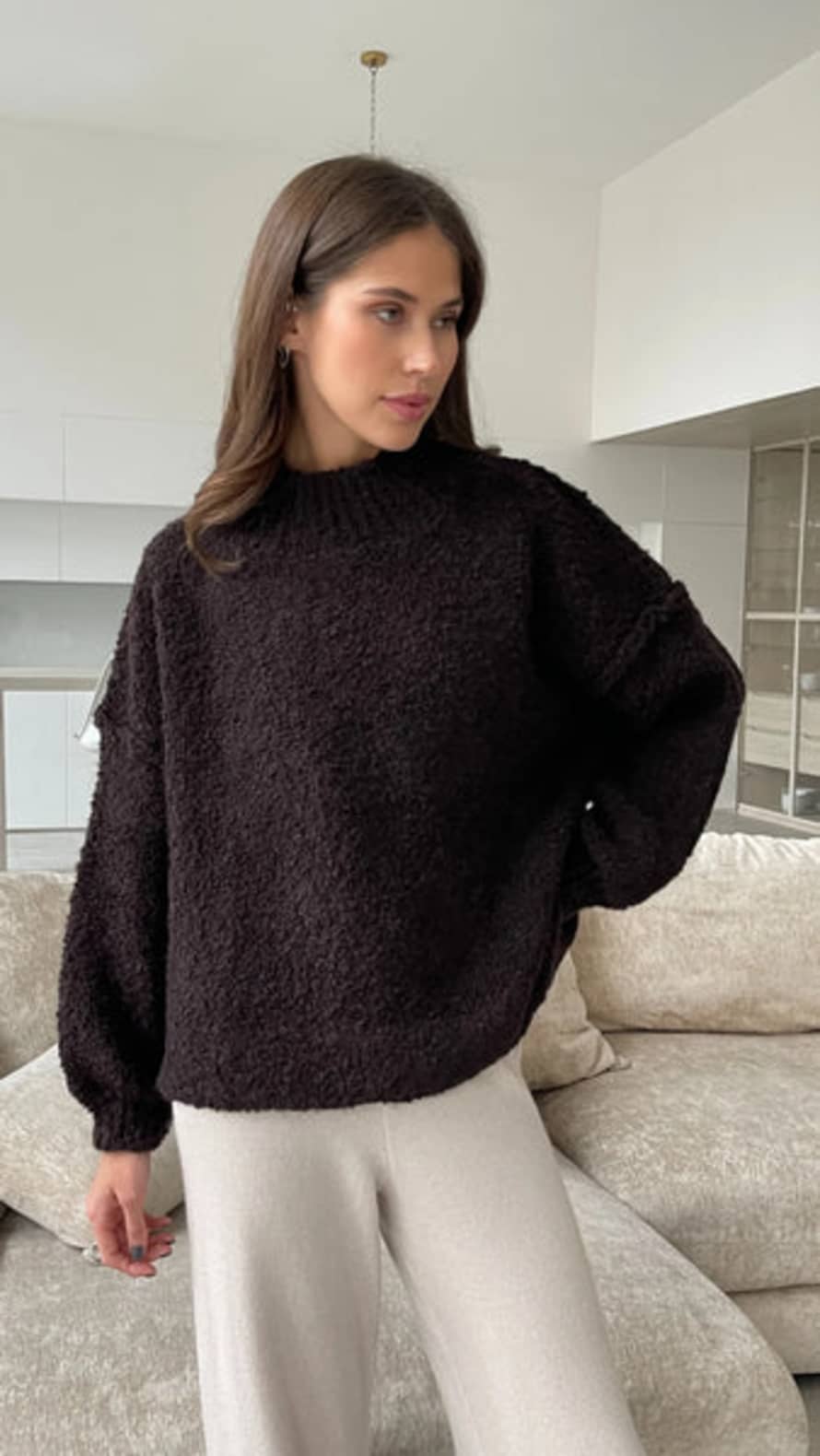 Charli London Jessica Sweater - Chocolate