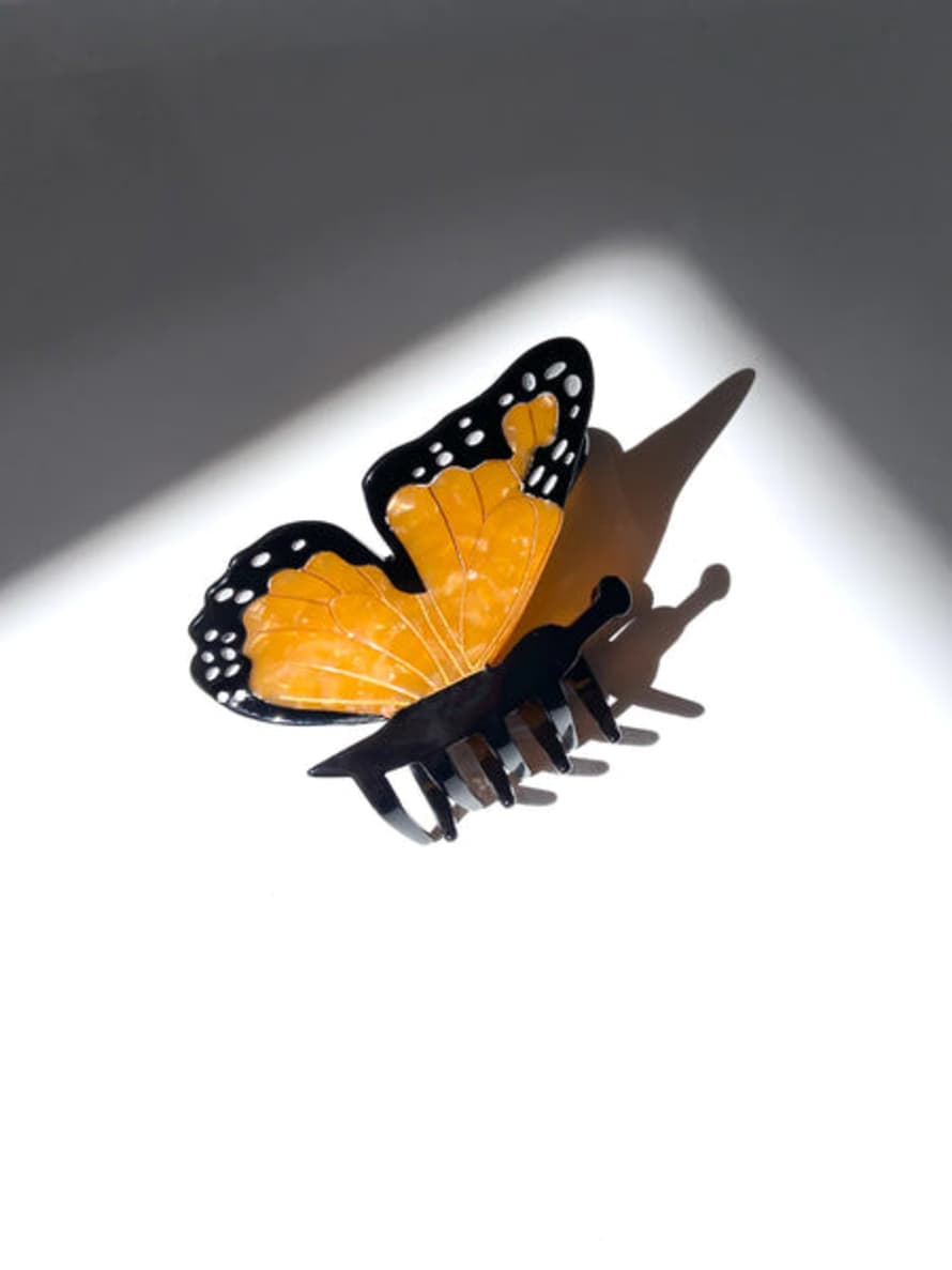 SOLAR ECLIPSE Hand-painted Monarch Butterfly Claw Hair Clip