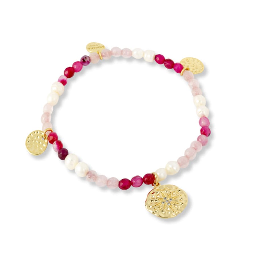 Ashiana London Roma Pink & Pearl Bracelet