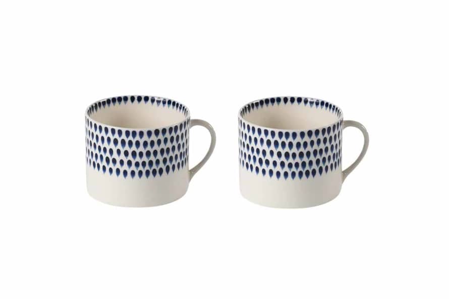Nkuku Set of 2 Large Indigo Drop Mugs
