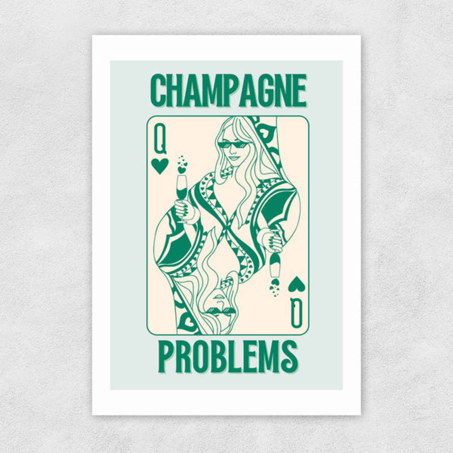 East End Prints  Champagne Problems Print By Honey Island Studio