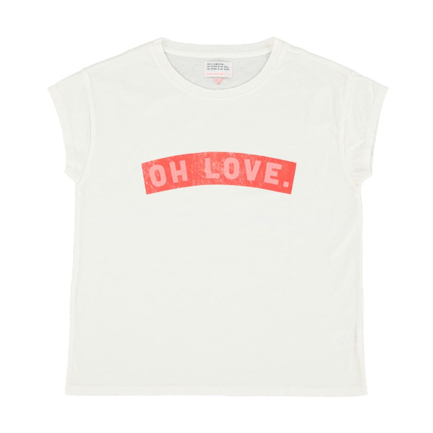 Sisters Department Camiseta de manga corta OH LOVE - white