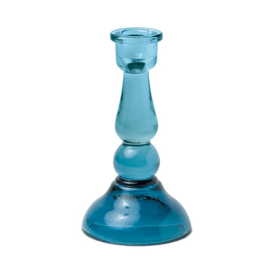 Paddywax | Tall Glass Taper Holder | Blue