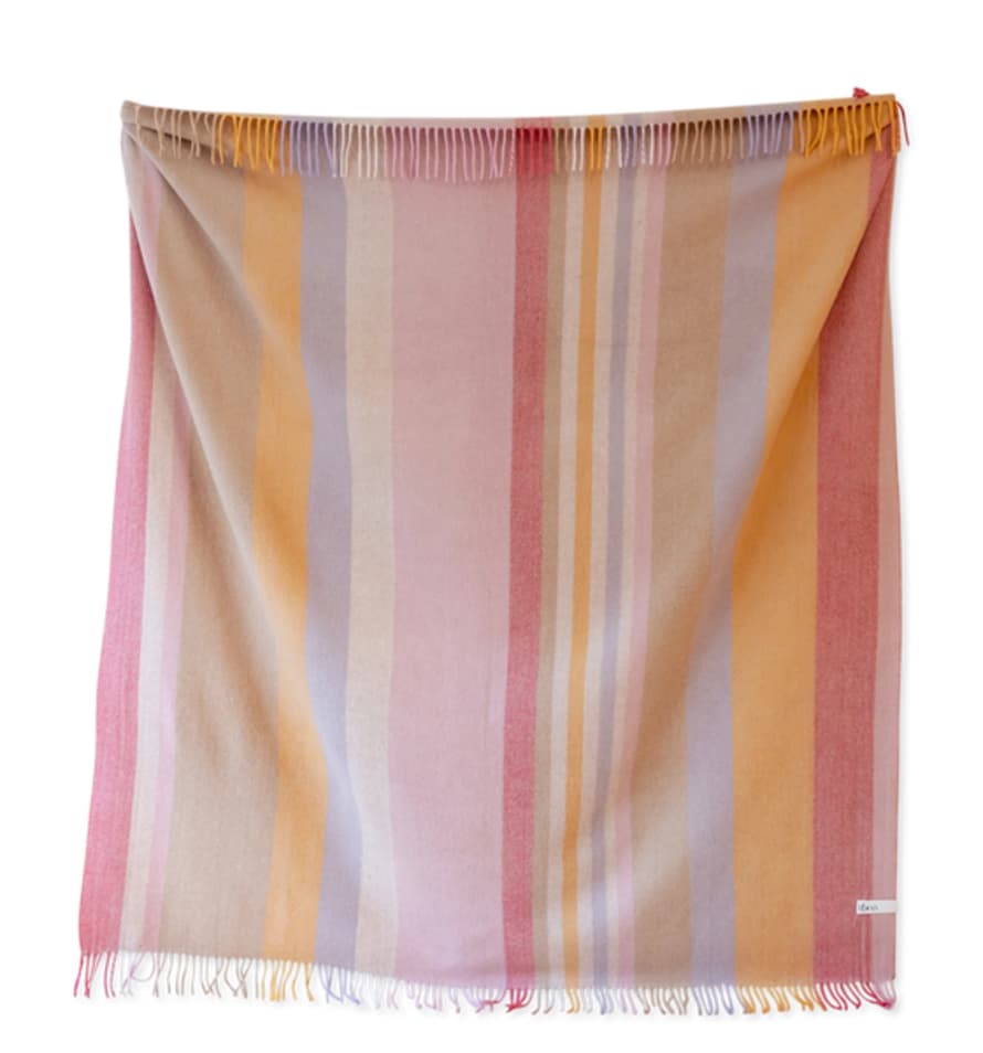 The Tartan Blanket Co. Recycled Wool Blanket, Coral Stripe