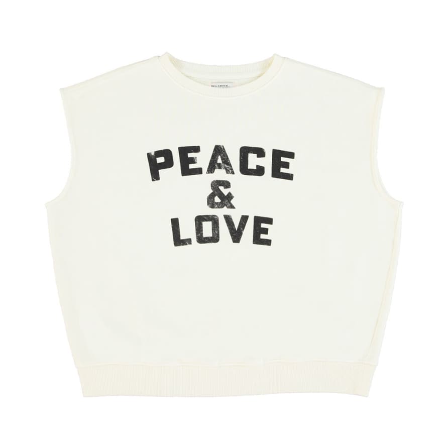 Sisters Department Sudadera sin mangas PEACE & LOVE - white 