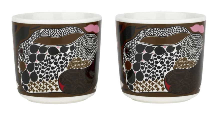 Marimekko set di 2 tazze da caffè senza manico 2cl disegno lepre 