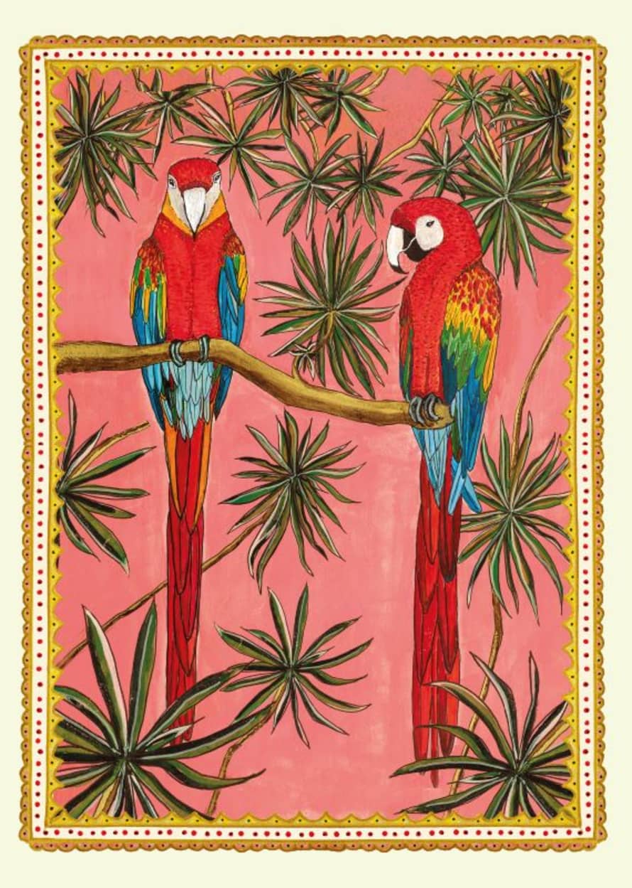 Wildflower Cards Parrots and Plants Greeting Card
