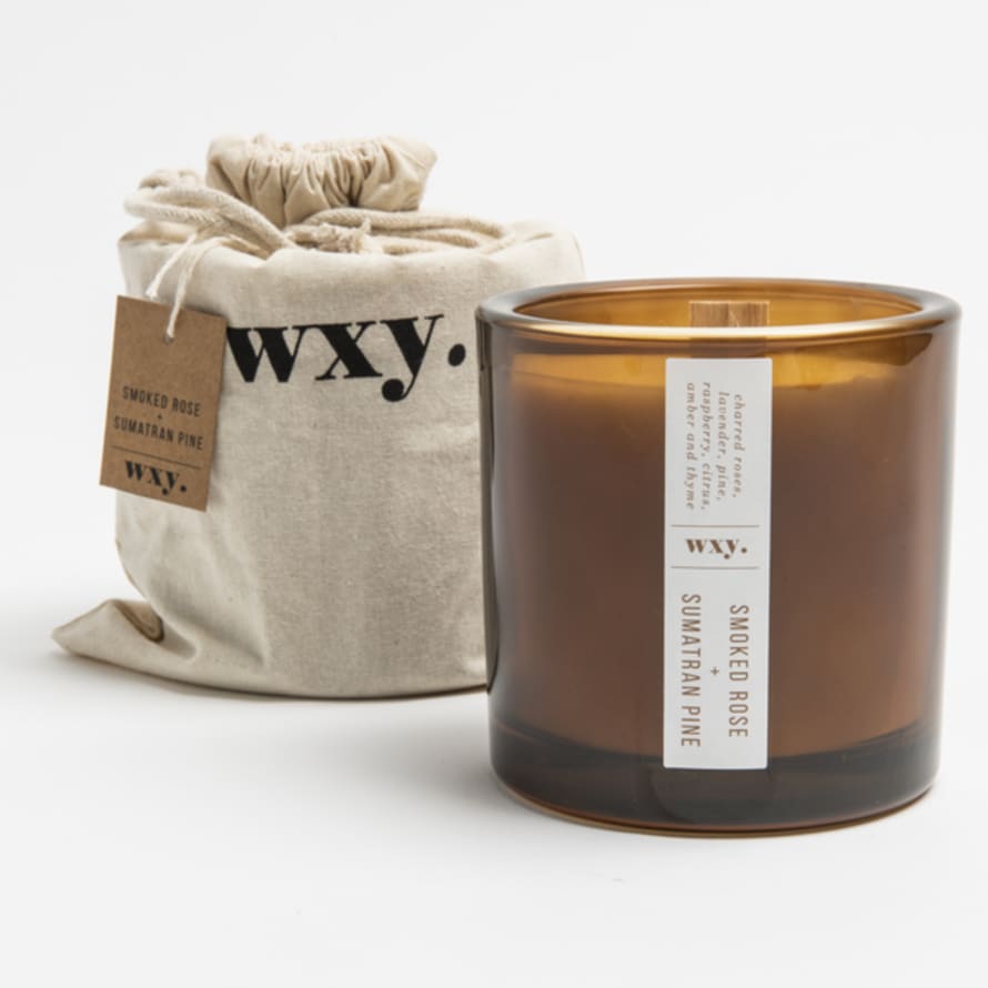 WXY Amber Candle - Smoked Rose & Sumatran Pine (5oz)