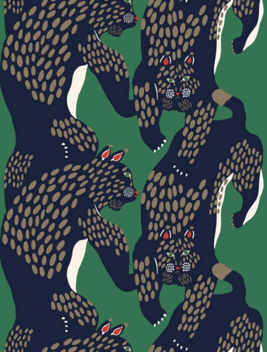 Marimekko tessuto in cotone disegno Ilves lince 