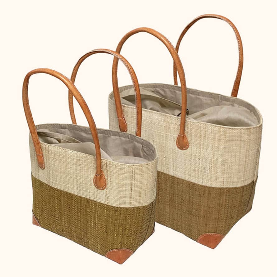 Basket Basket Handwoven Two-tone Shopper Baskets