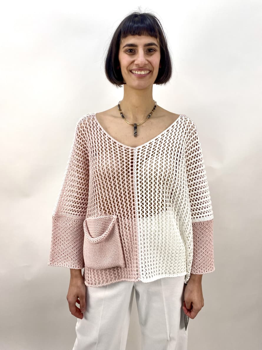 Philomena Christ Rosa/White Loose Knit Sweater