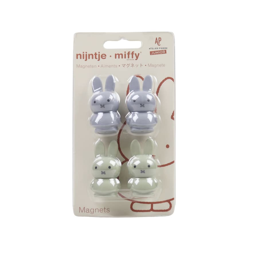 Miffy Miffy - Set of 4 Magnets - Grey & Green