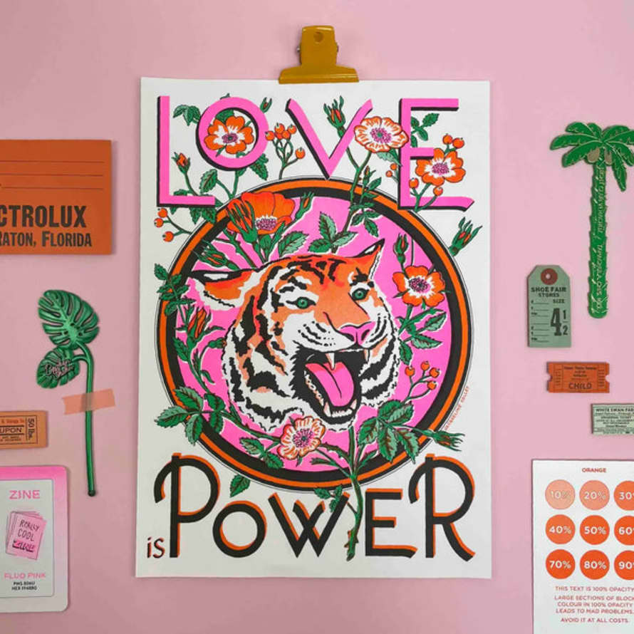 Jacqueline Colley Love Is Power A3 Riso Print