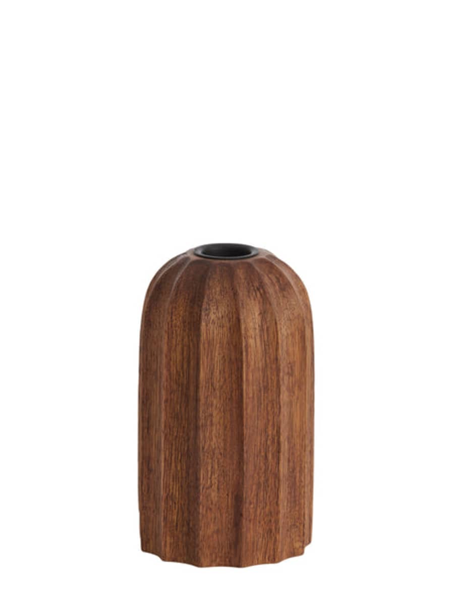 Light & Living Small Mango Wood Ofir Russet Candle Holder