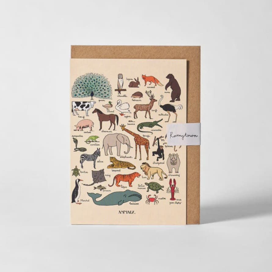 Roomy Town Les Animaux Greetings Card